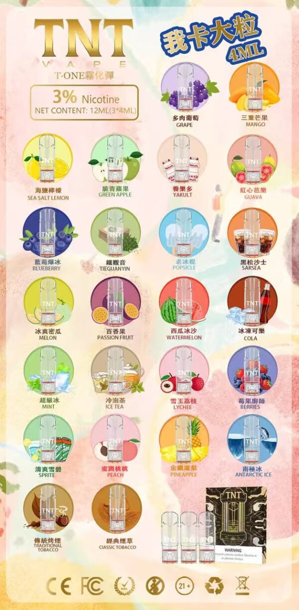 TNT 煙彈 一代通用/ 一顆4ml 超大容量 相當於普通兩顆唷