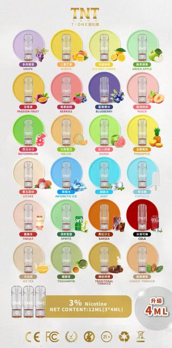 TNT 煙彈 一代通用/ 一顆4ml 超大容量 相當於普通兩顆唷