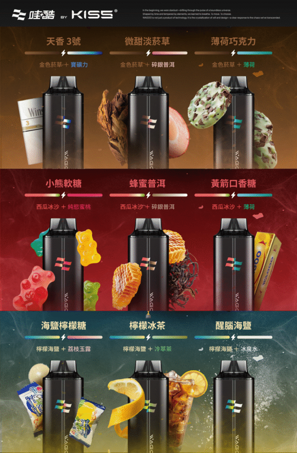 迪拜爆款【WAGOO❣️哇酷拋棄式6500口❣️】by KIS5 的高端品牌 【滿10送1】